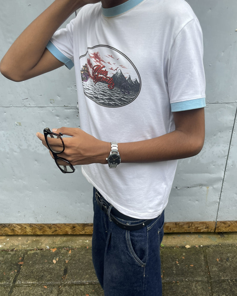 Blue kraken Ringer Slim fit Cropped Tee