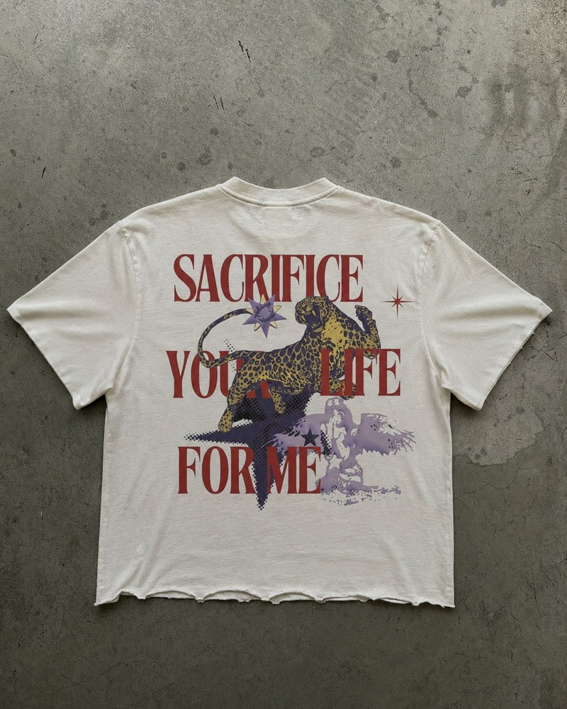 Sacrifice Raw Hem Cropped Tee