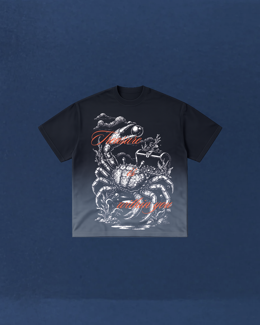 Black Sunfade Crab Treasure Cropped Tee