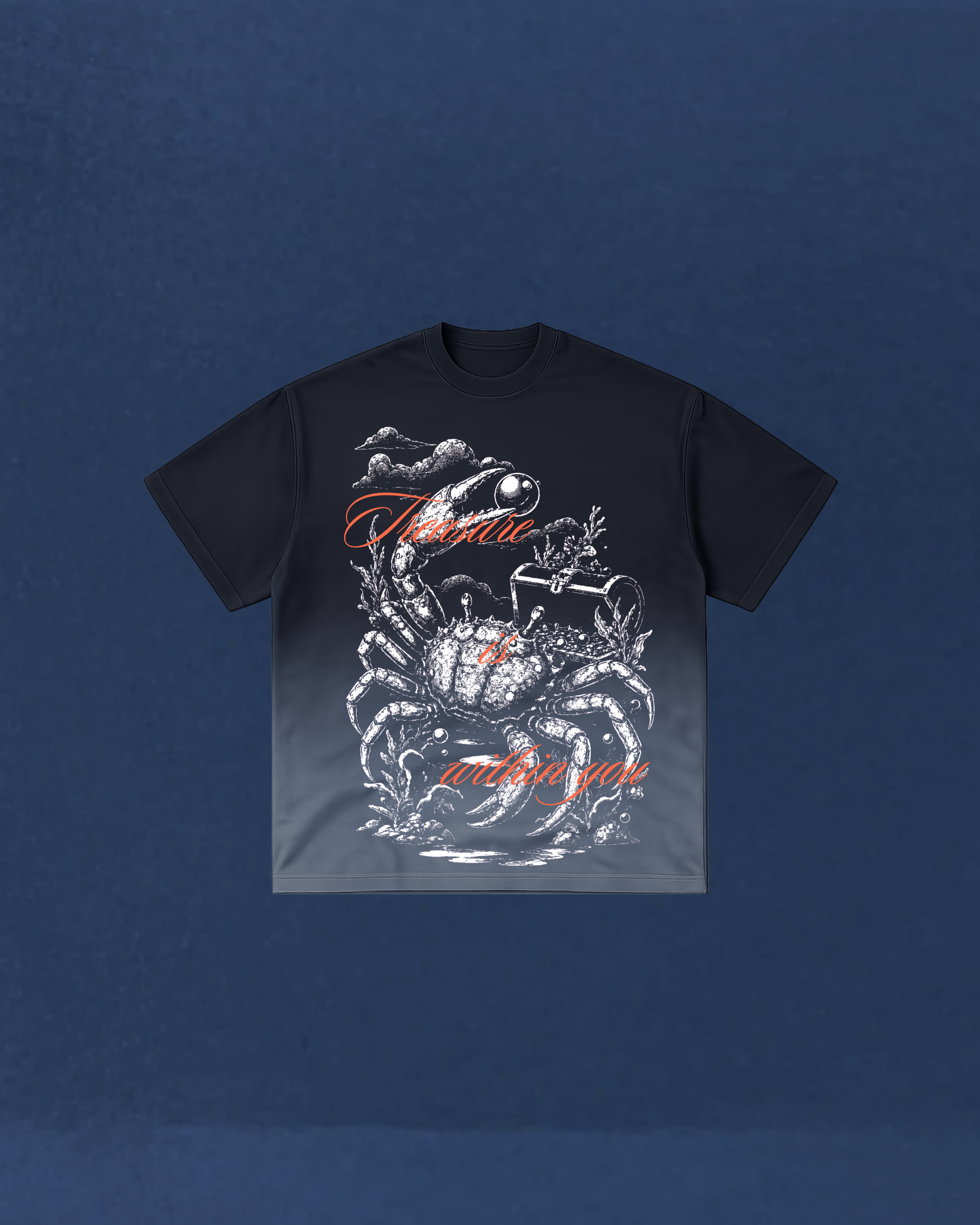 Black Sunfade Crab Treasure Cropped Tee