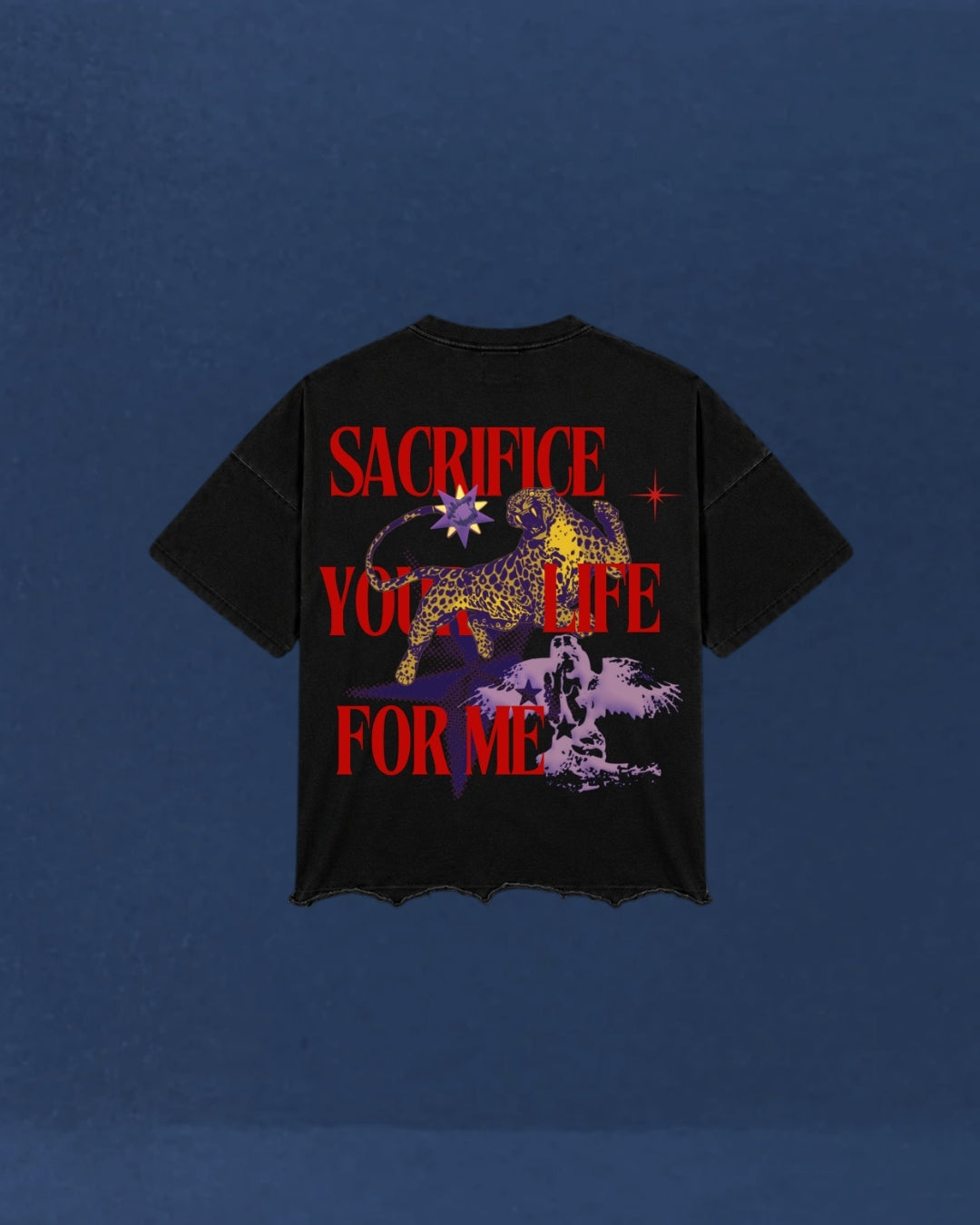 Sacrifice Raw Hem Cropped Tee