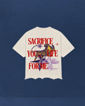 Sacrifice Raw Hem Cropped Tee