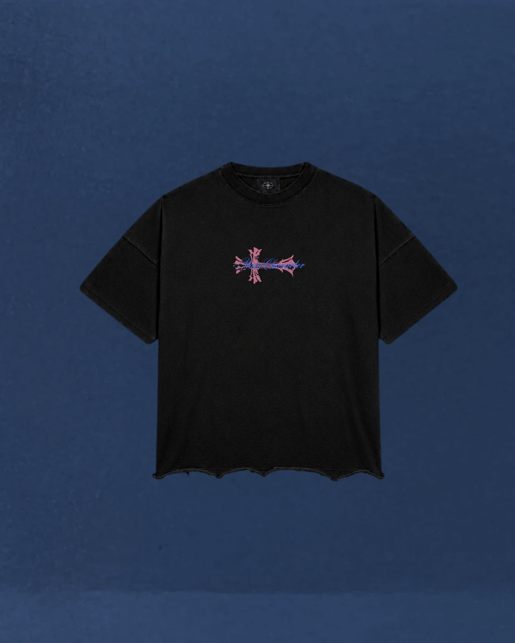 Faded Star Raw Hem Cropped Tee