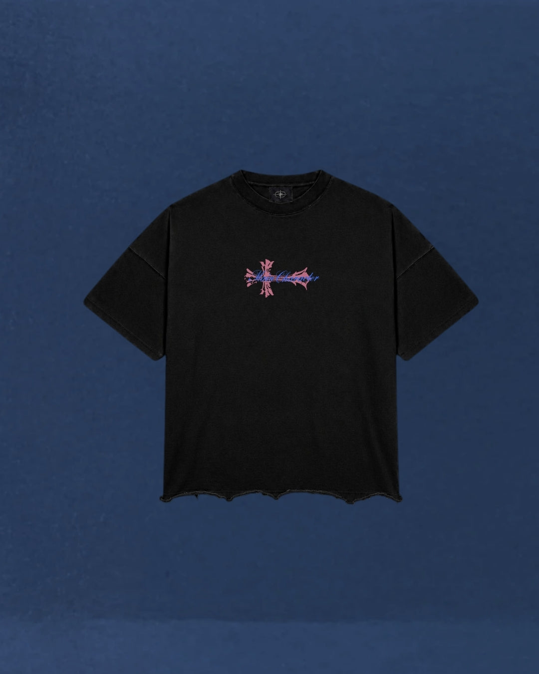 Faded Star Raw Hem Cropped Tee