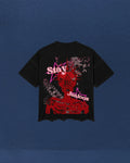 Faded Star Raw Hem Cropped Tee