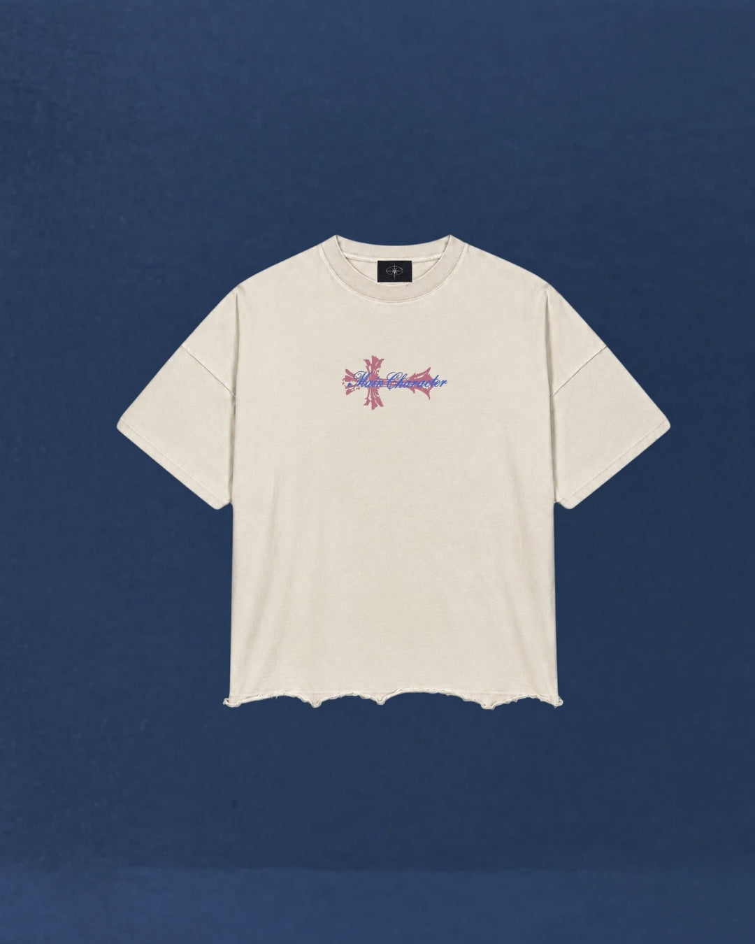 Faded Star Raw Hem Cropped Tee