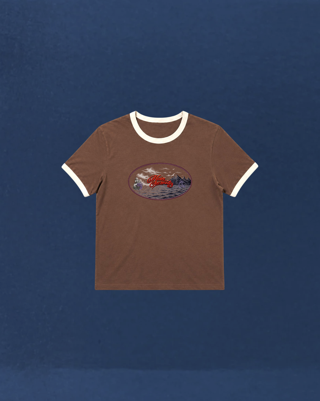 Brown kraken Ringer Slim fit Cropped Tee