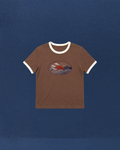Brown kraken Ringer Slim fit Cropped Tee