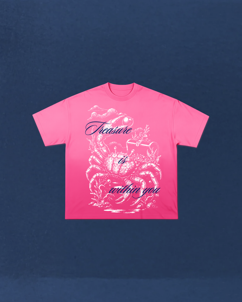 Pink Sunfade Crab Treasure Cropped Tee