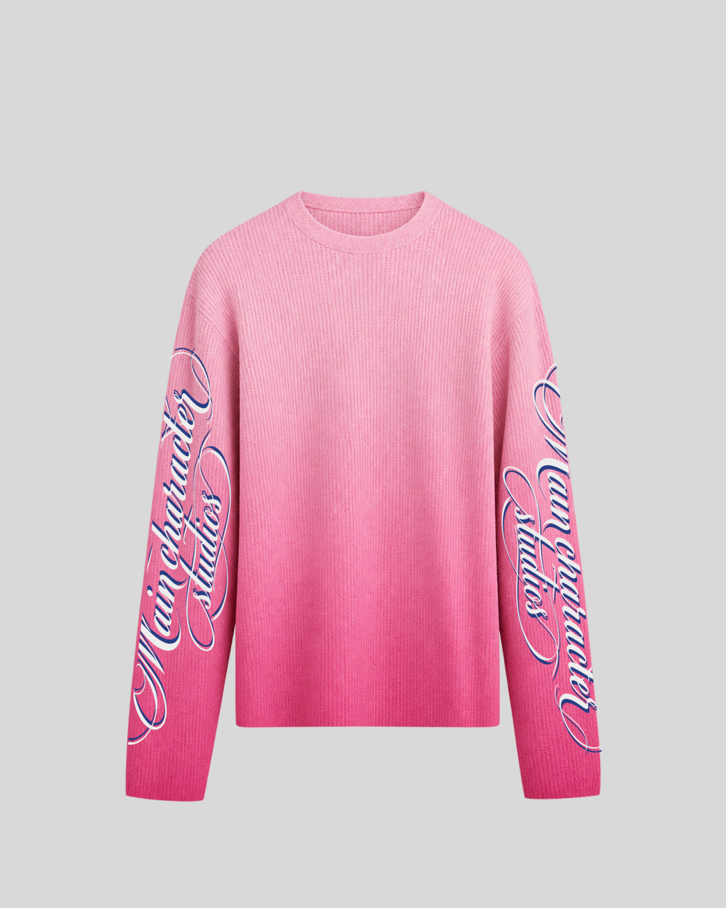 Pink Ombre Cropped Waffle Knit