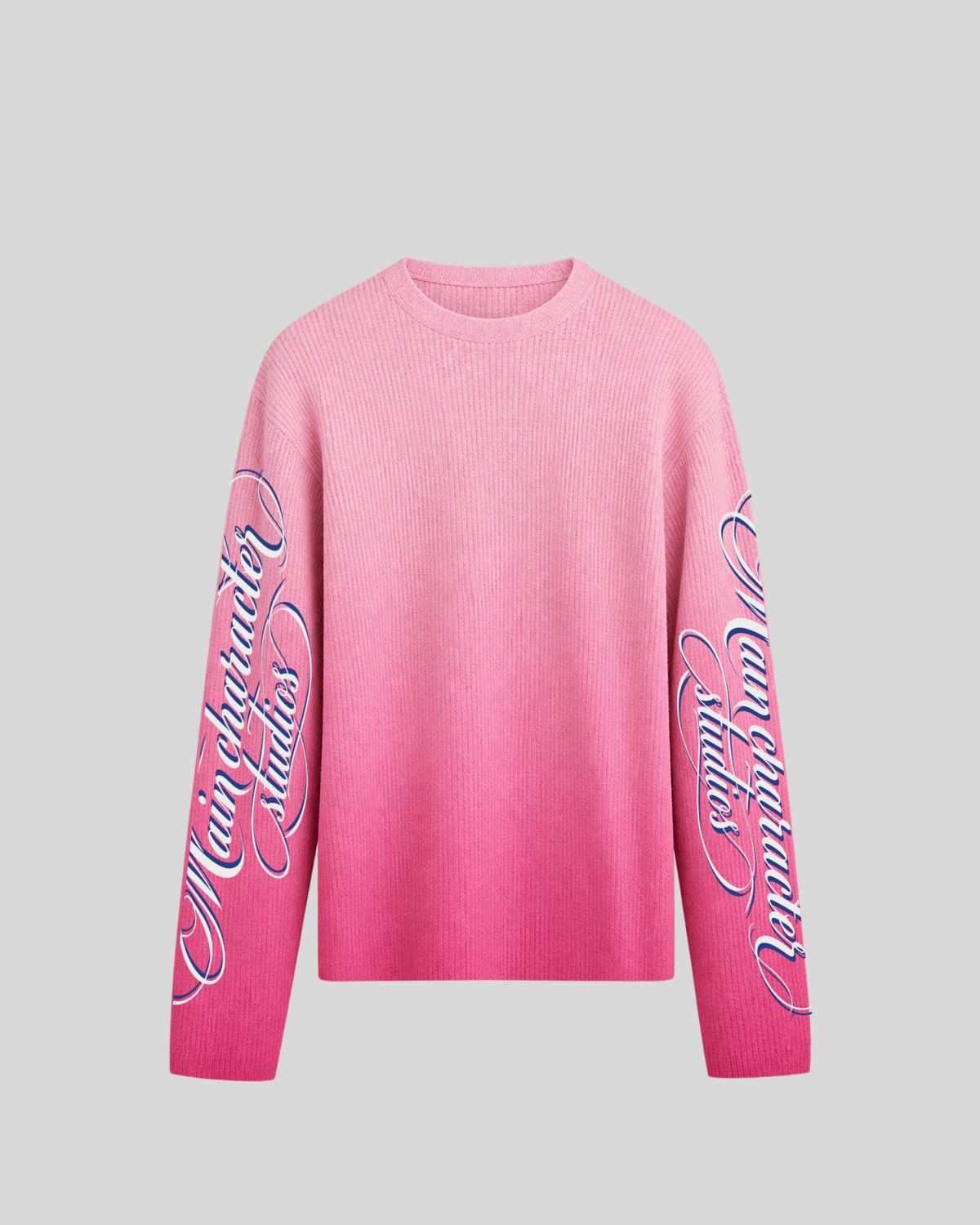 Pink Ombre Cropped Waffle Knit