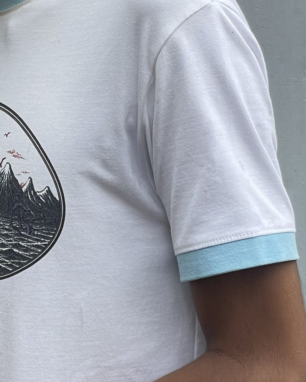 Blue kraken Ringer Slim fit Cropped Tee