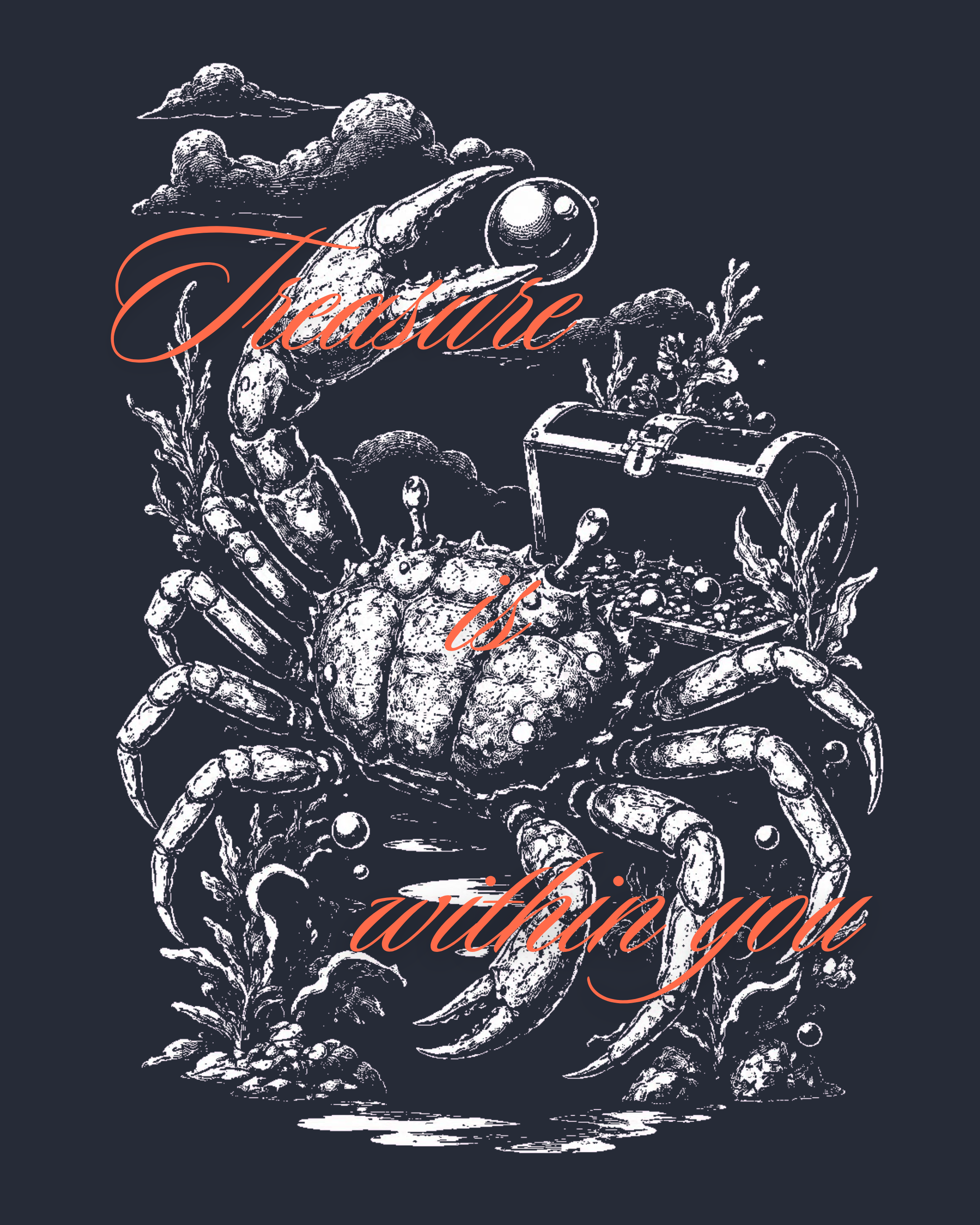 Black Sunfade Crab Treasure Cropped Tee