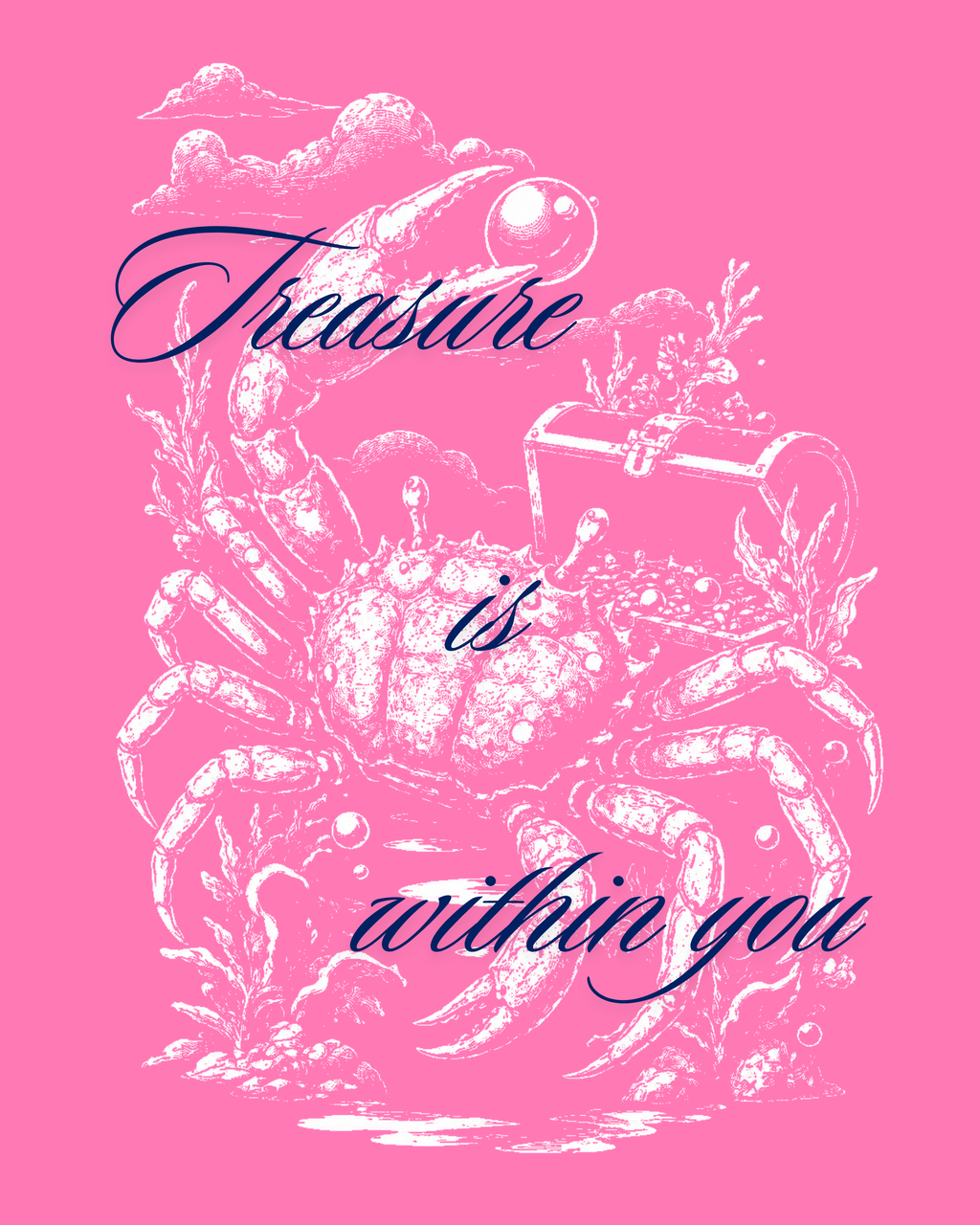 Pink Sunfade Crab Treasure Cropped Tee