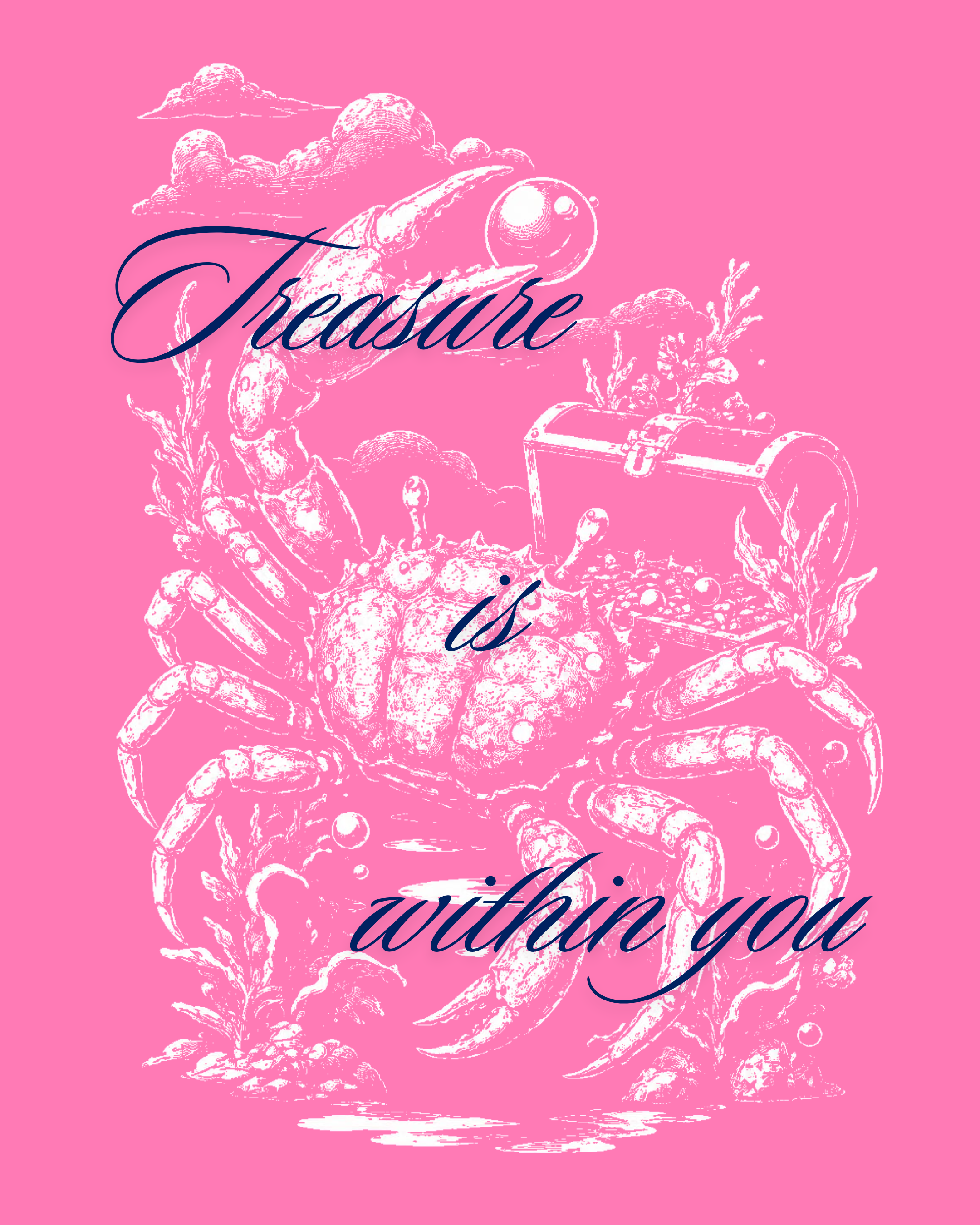 Pink Sunfade Crab Treasure Cropped Tee