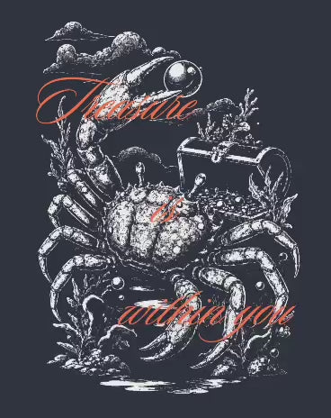 Black Sunfade Crab Treasure Cropped Tee
