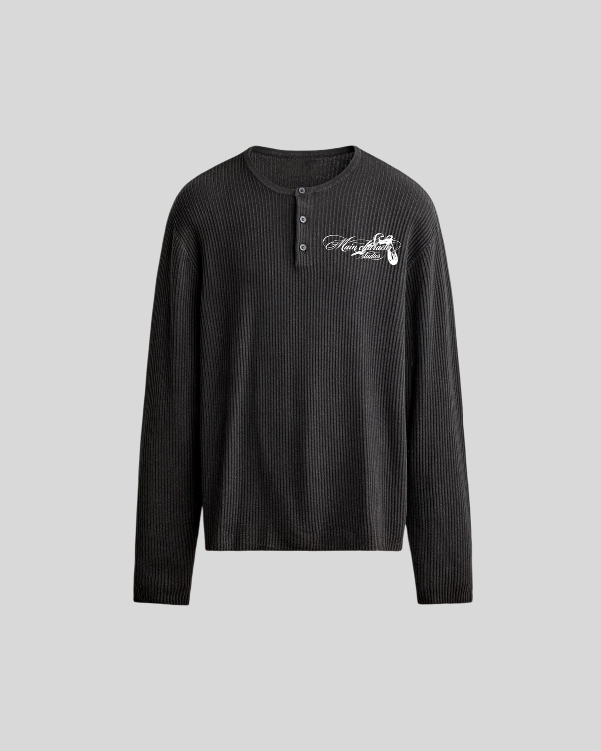 Snake Black Cropped Henley