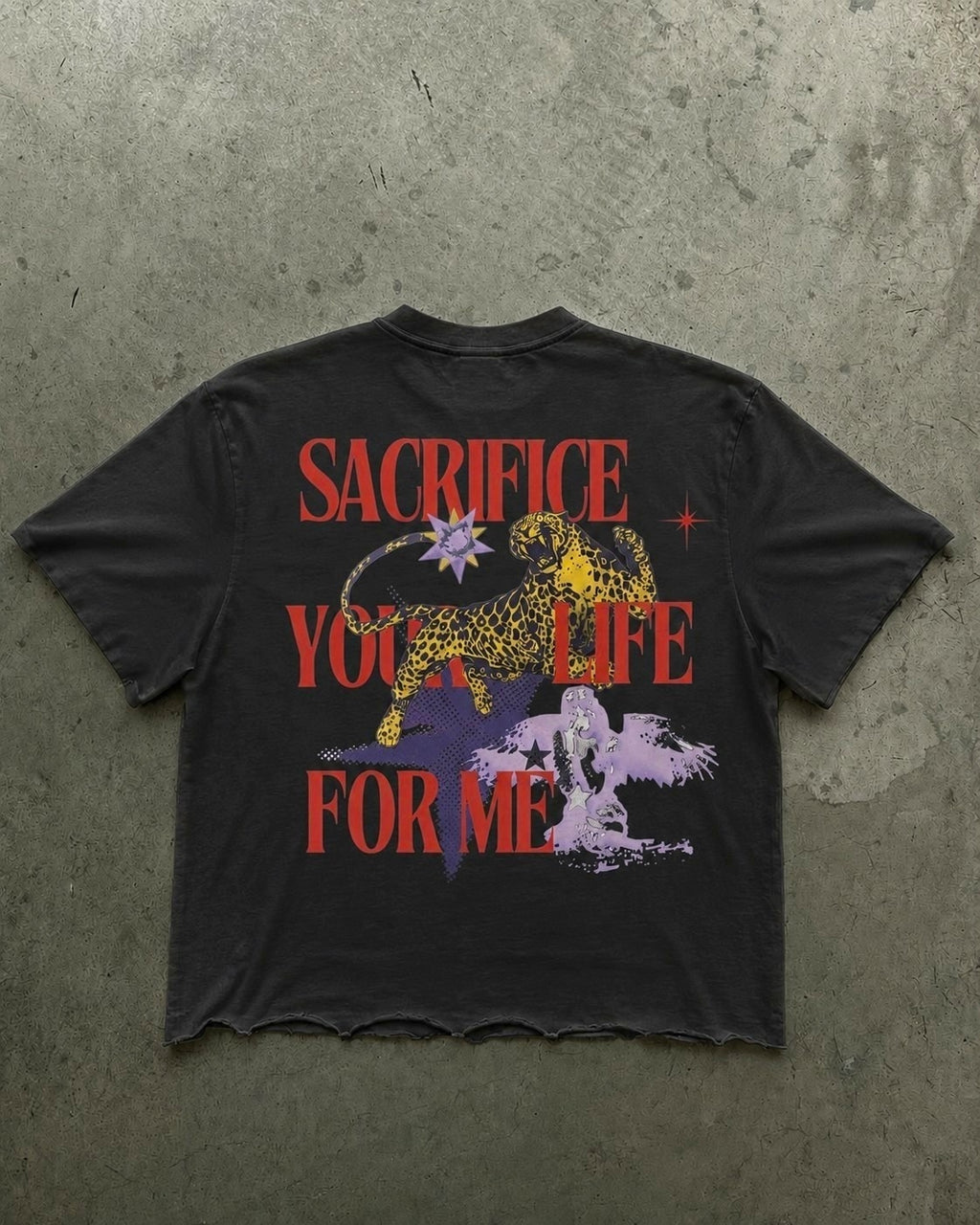 Sacrifice Raw Hem Cropped Tee