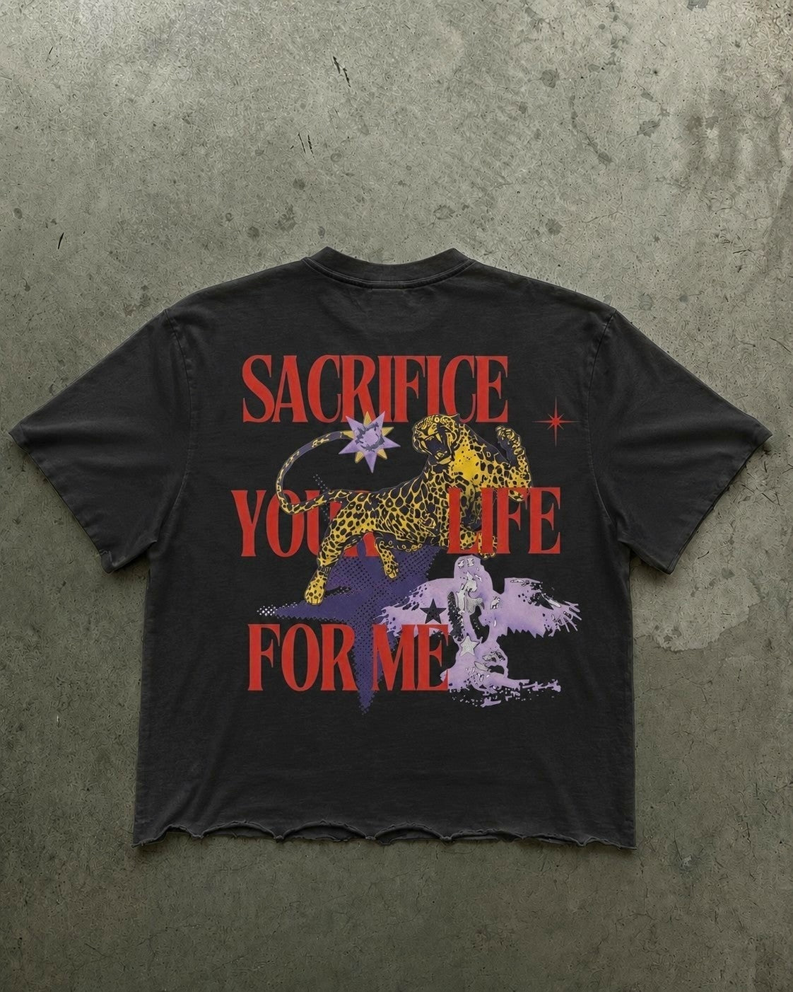 Sacrifice Raw Hem Cropped Tee